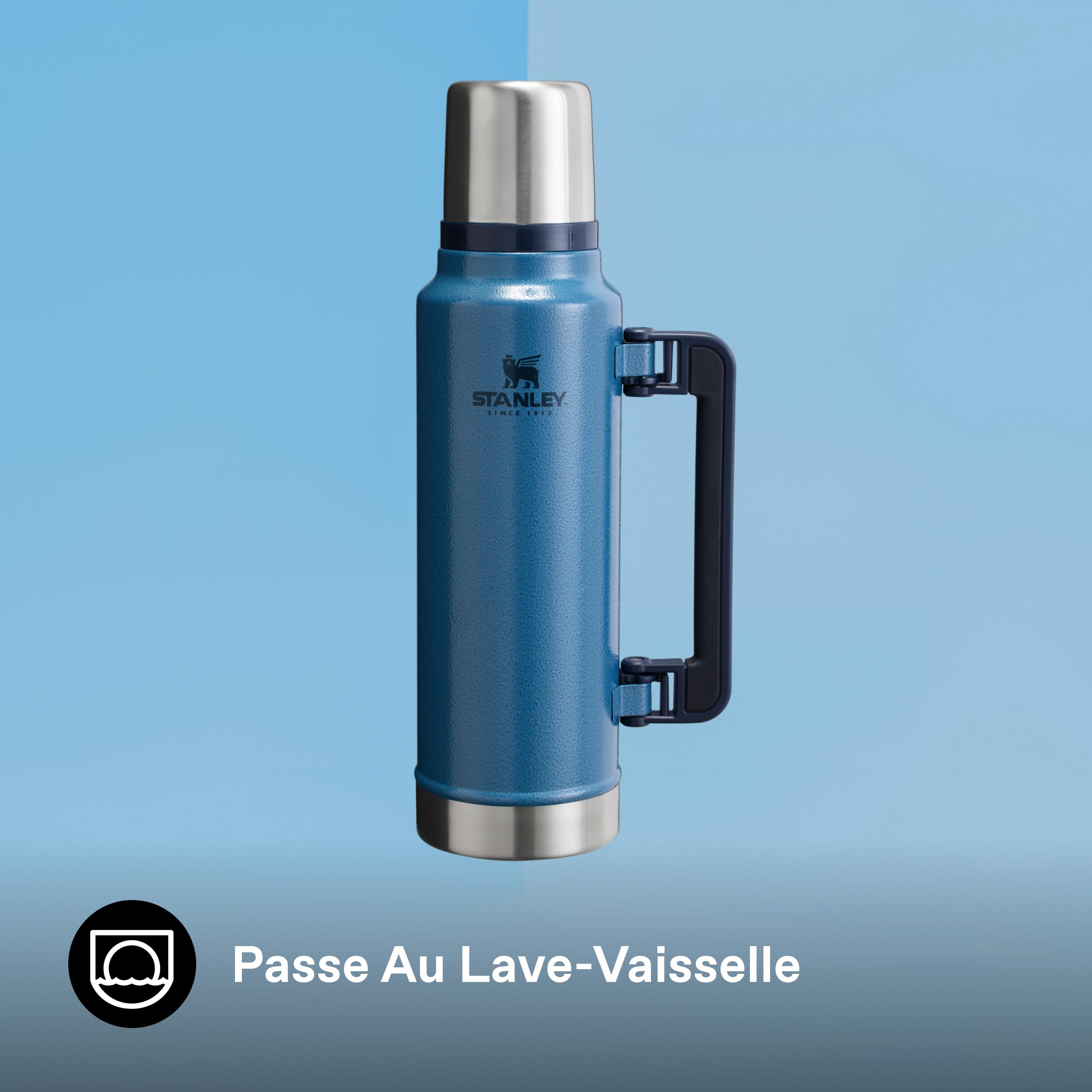 Stanley 1913 Classic Legendary Thermos 1.4L - Hammertone Lake | Maintient la Température 40h (Chaud/Froid) - Bouteille Isotherme - Sans BPA - Gourde Isotherme en Acier Inoxydable