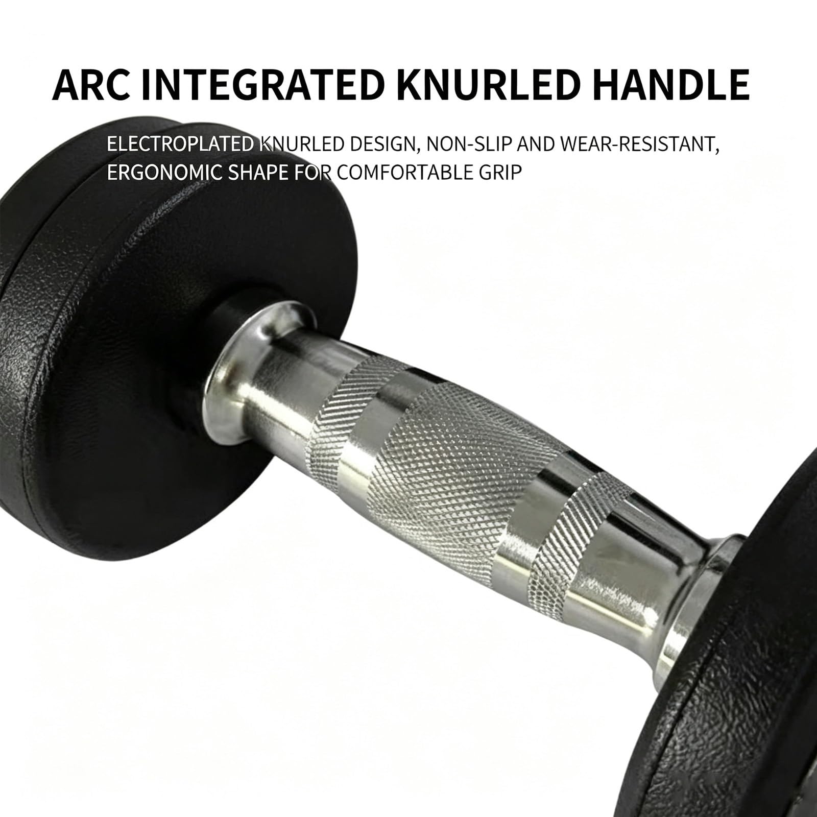 Rundkopf-Gummihantel, Handgewicht aus Massivem Stahl | Gerändelter Stahlgriff for Ganzkörpertraining, alle Leistungsniveaus for Männer und Frauen(7.5kg/16.5lb)
