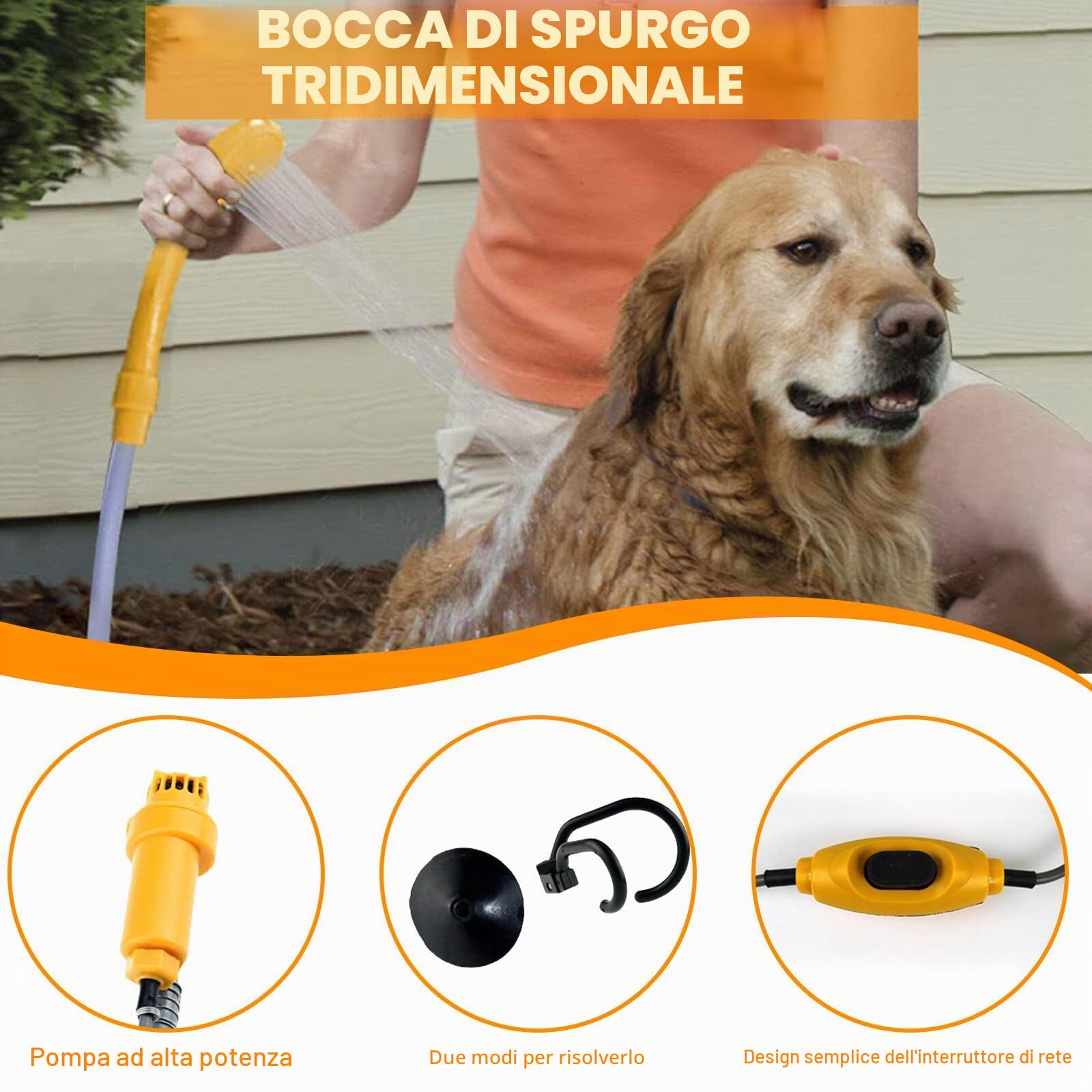 Aicharynic Doccia da campeggio, 12 V, portatile da campeggio con pompa, set doccia mobile con soffione e tubo, doccia da campeggio, tubo flessibile per campeggio, viaggi, giardino, pulizia animali