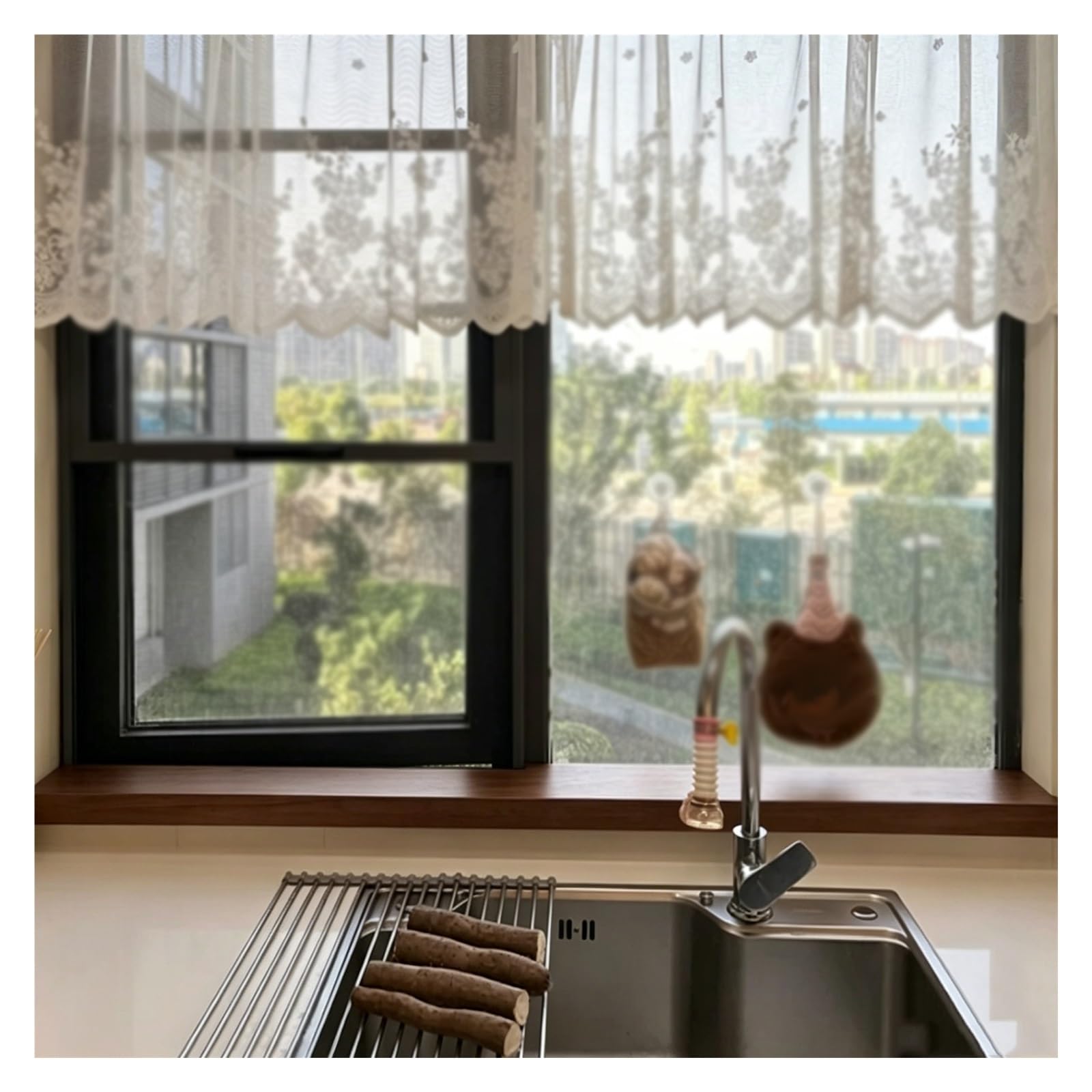 CHZDPP 2 cm/0.8" Thick Window Ledge Extender, Wooden Windowsill Extender with Multi-size Option, Countertop Extension for Narrow Window/Drying Platform(Brown,31.5"x6"/80x15cm)