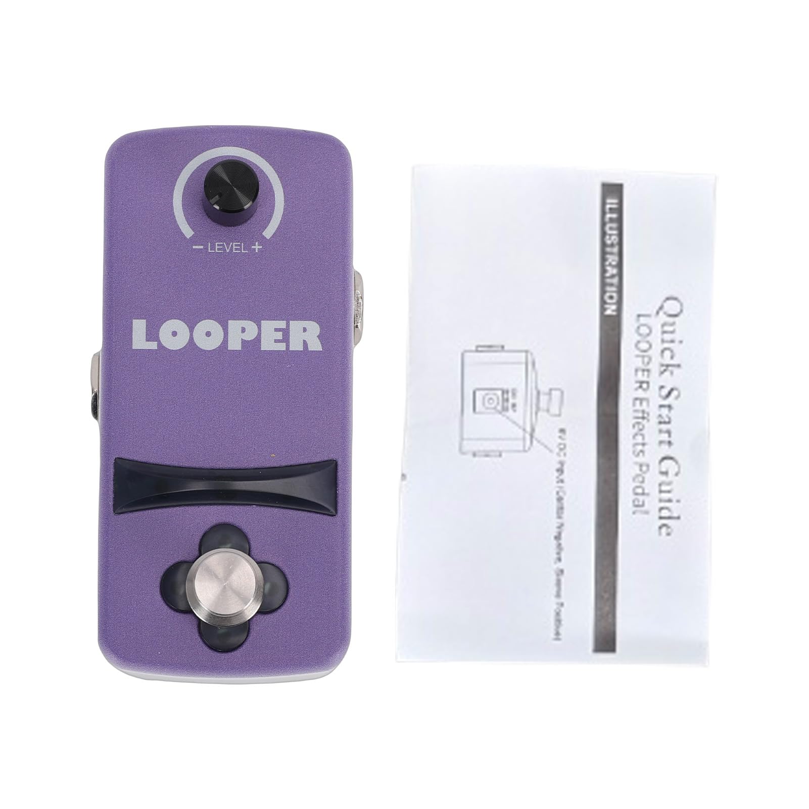 Fafeicy Single Switch Guitar Looper Pedal Mini, 12 Minute Smart Memory Looper Type C Powered Zinc Alloy Effects Pedal