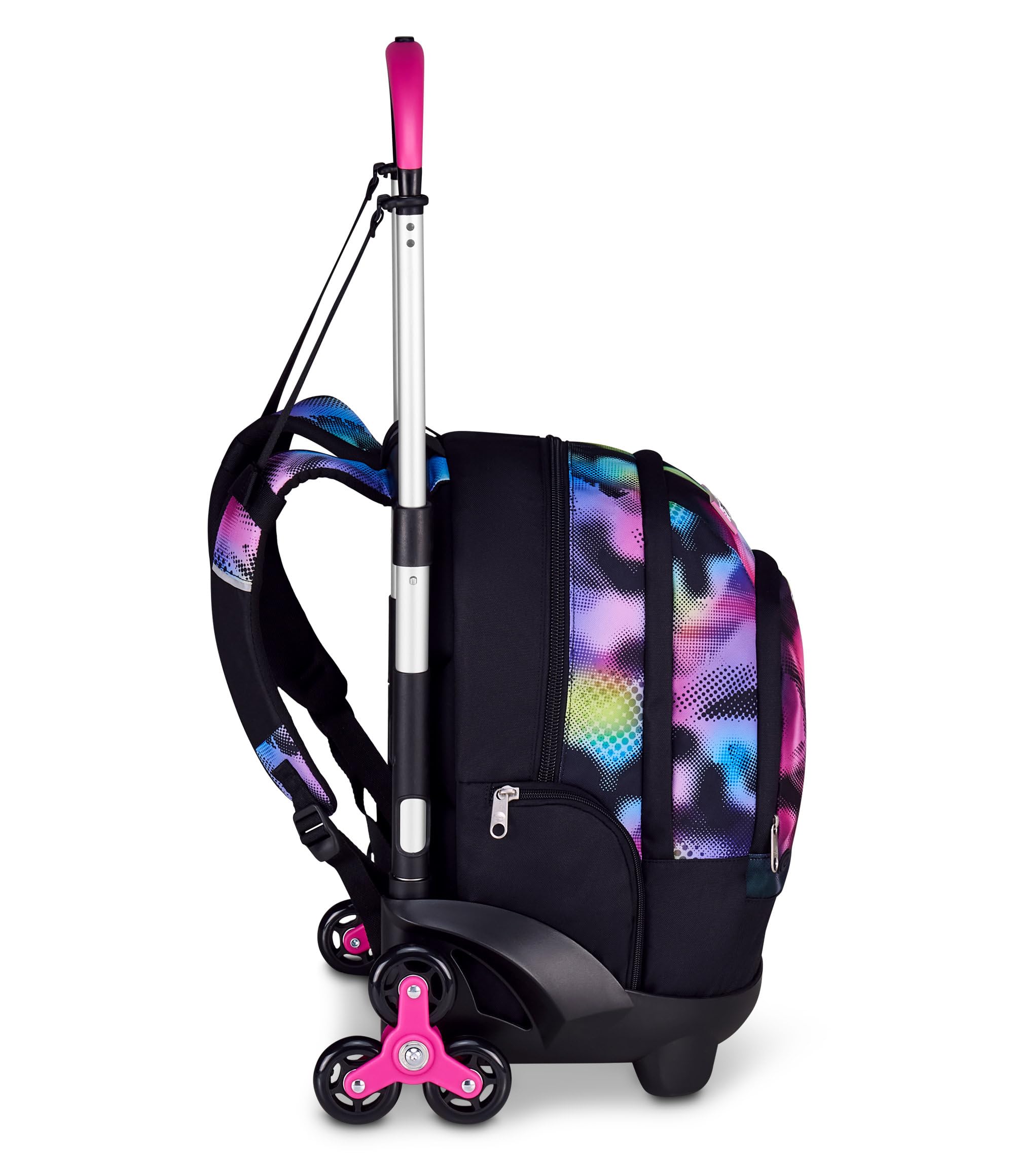 Seven Trolley Scuola Flex 3 Ruote, Fucsia, Zaino Con Carrello Sganciabile Da 31 Litri, Con Tasca PC, Tasca Borraccia, Multiuso, Maneggevole e Confortevole, Scuole Medie e Superiori, Ragazza