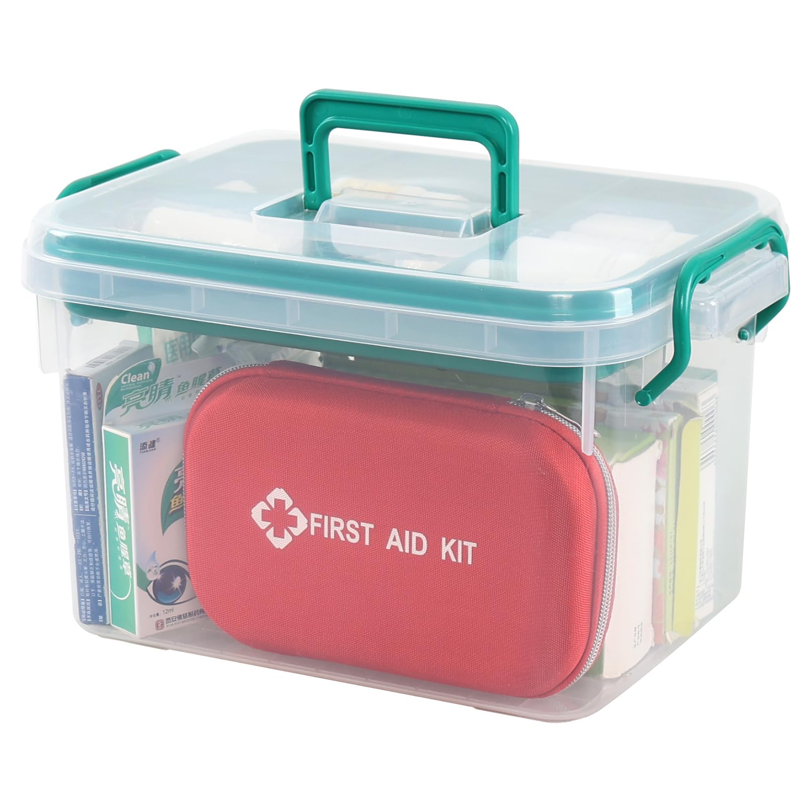 Boîte de rangement transparente pour médicaments avec fermeture sécurisée