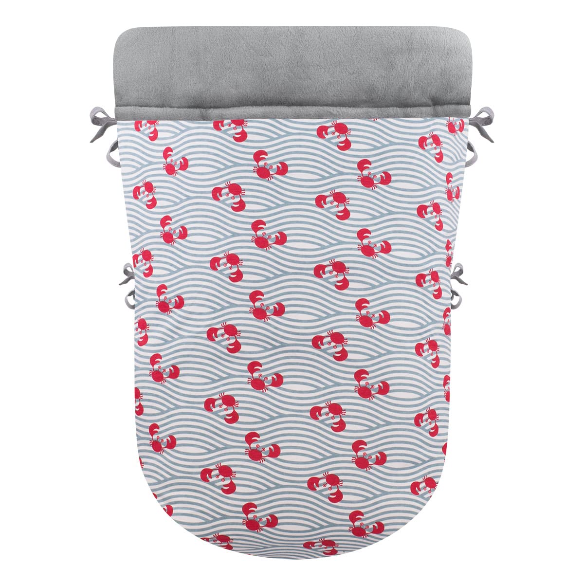 JYOKO Kids Saco Cubrepiés de Invierno Compatible con Portabebés, Sillas de Coche y Cochecitos de Paseo | Polar Teddy Extra Suave | Hecho en España (Crabby, 80 Cm)