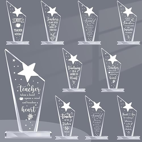 10 piezas de regalo de agradecimiento para profesores para mujeres, recuerdo acrílico y pisapapeles, placas para profesores para escritorio, disponible en Yaxa Venezuela