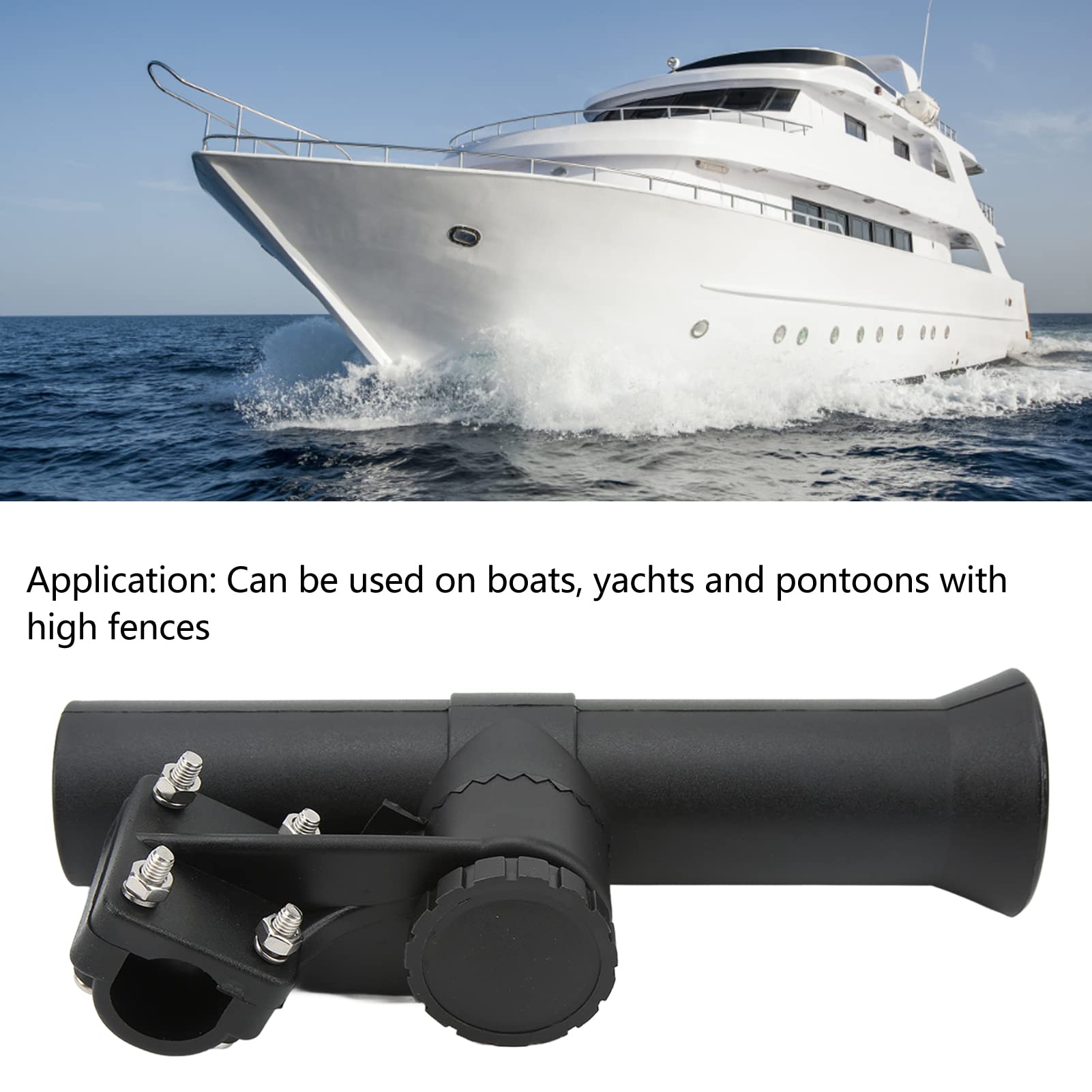 Support De Canne à Pêche Pour Bateau - Port 2 Pouces (5cm), Rotation 360°, Réglable, En Nylon Robuste | Pour Yacht, Ponton, Pêche En Mer - 7