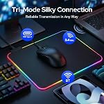 Redragon M999 Souris de jeu sans fil, souris Tri-Mode avec RGB Dock de charge magnétique, 45000 DPI MAX Réglable, 4 Boutons programmables, conception ergonomique pour PC Ordinateur portable Mac