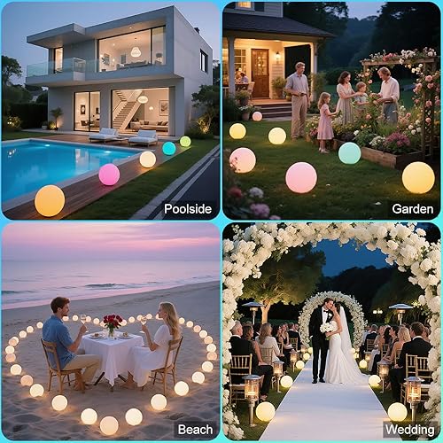 Miniatura 5 de Luz LED de bola brillante de 8 pulgadas para niños y adultos 16 RGB que cambia de color con luz nocturna con control remoto lámpara de noche de