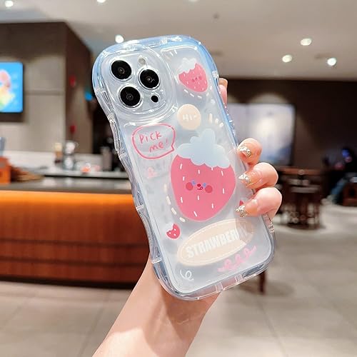 Miniatura 4 de YKCZL Compatible con iPhone 11, funda protectora de TPU suave con bonito patrón de fresa rosa, funda protectora de bolsa de aire para iPhone 11 para