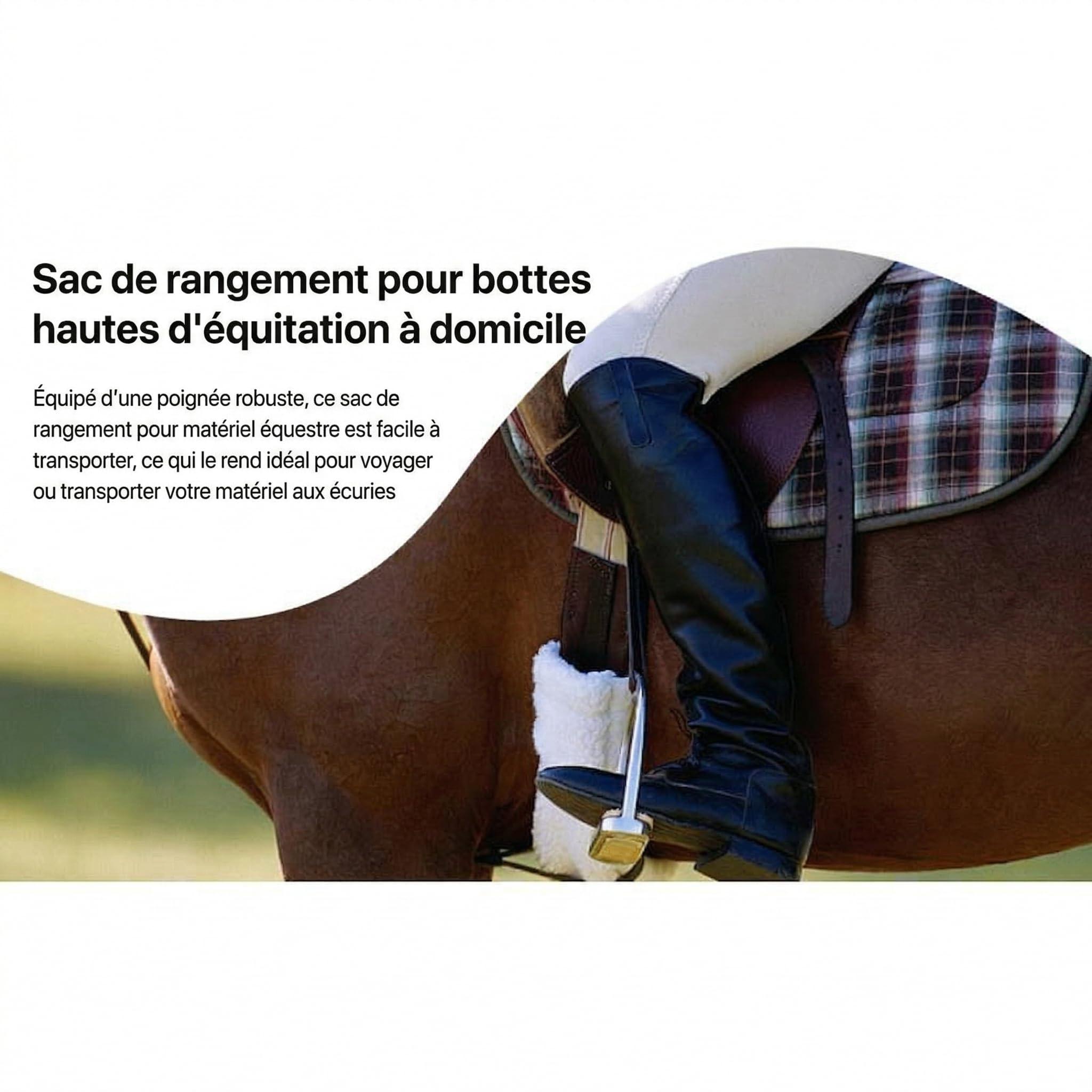 LOVIVER Sac à Bottes Hautes d'Équitation, Housse de Rangement pour Bottes de Cheval, Sac de Transport en Oxford, avec Poignée, pour Compétition Randonnée Sports Accueil Pack