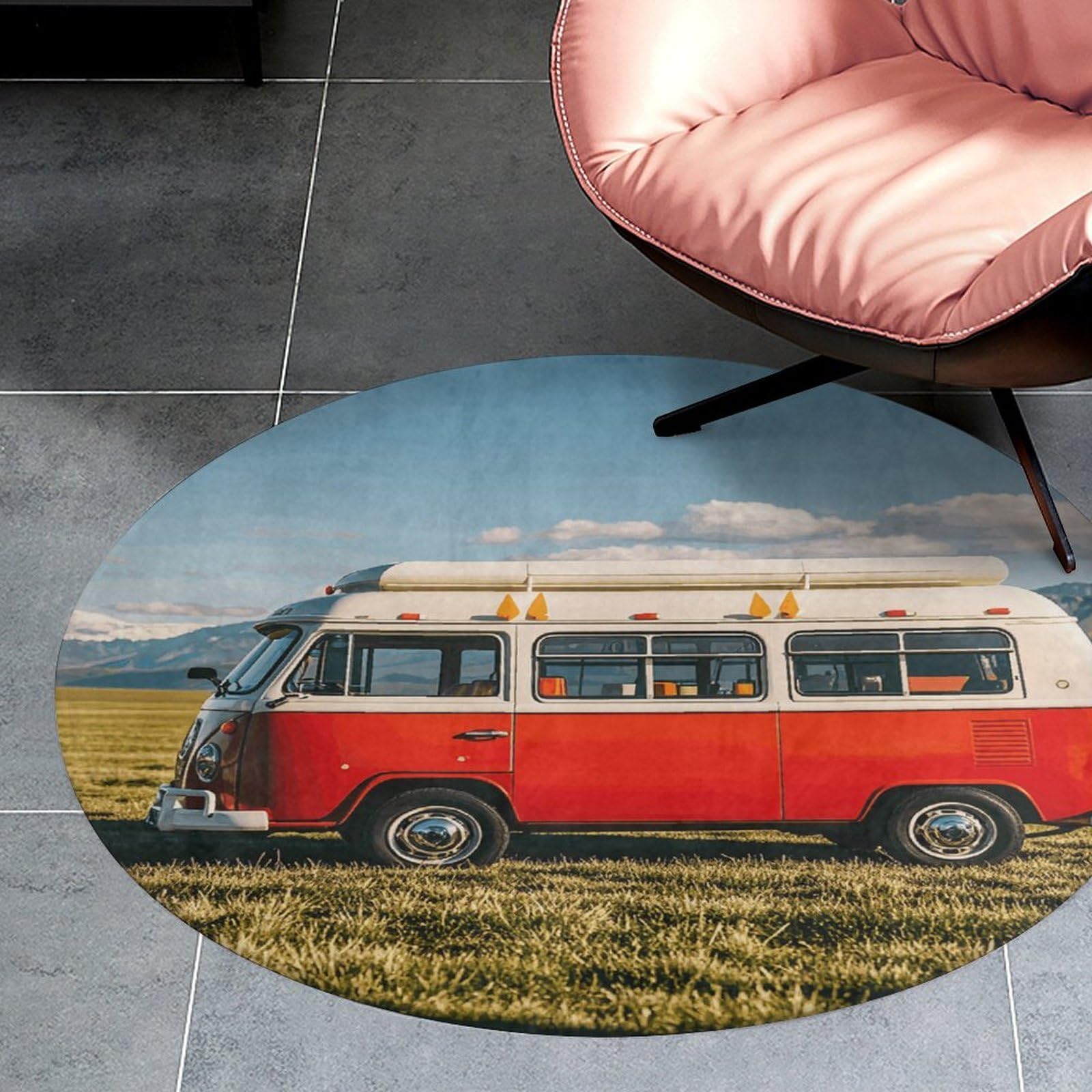 Tapis rond de 0,9 m en velours pour une chambre de bébé ou une entrée cosy