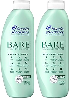 BARE Anti Dandruff Shampoo Twin Pack Sulphate Free Silicone No Dyes Eco Friendly Bottles Safe to Use