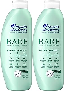Head & Shoulders Anti-Dandruff Shampoo, BARE Soothing Hydration Twin Pack, 1% Pyrithione Zinc, Dry Scalp Relief, Free of Sulfates, Silicones, Dyes, 13.5 fl oz Each