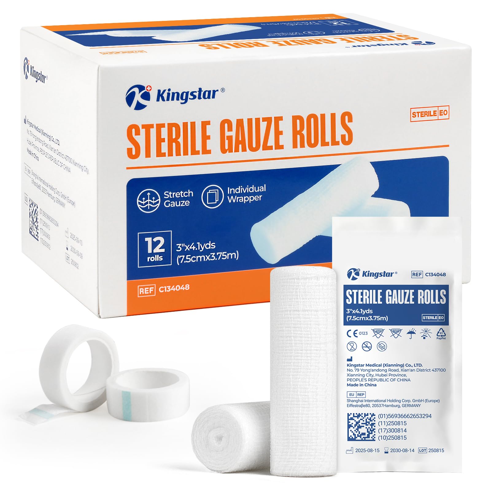 Sterile Gauze Rolls - 12 Pack for Wound Care -9