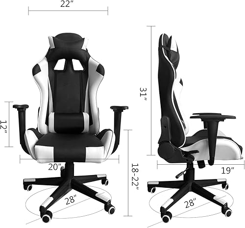Miniatura 118 de Modern-Depo Black Virgo Zodiac - Silla de juegos con diseño ergonómico, giratorio y reclinable ajustable, capacidad de carga de 330 libras Virgo