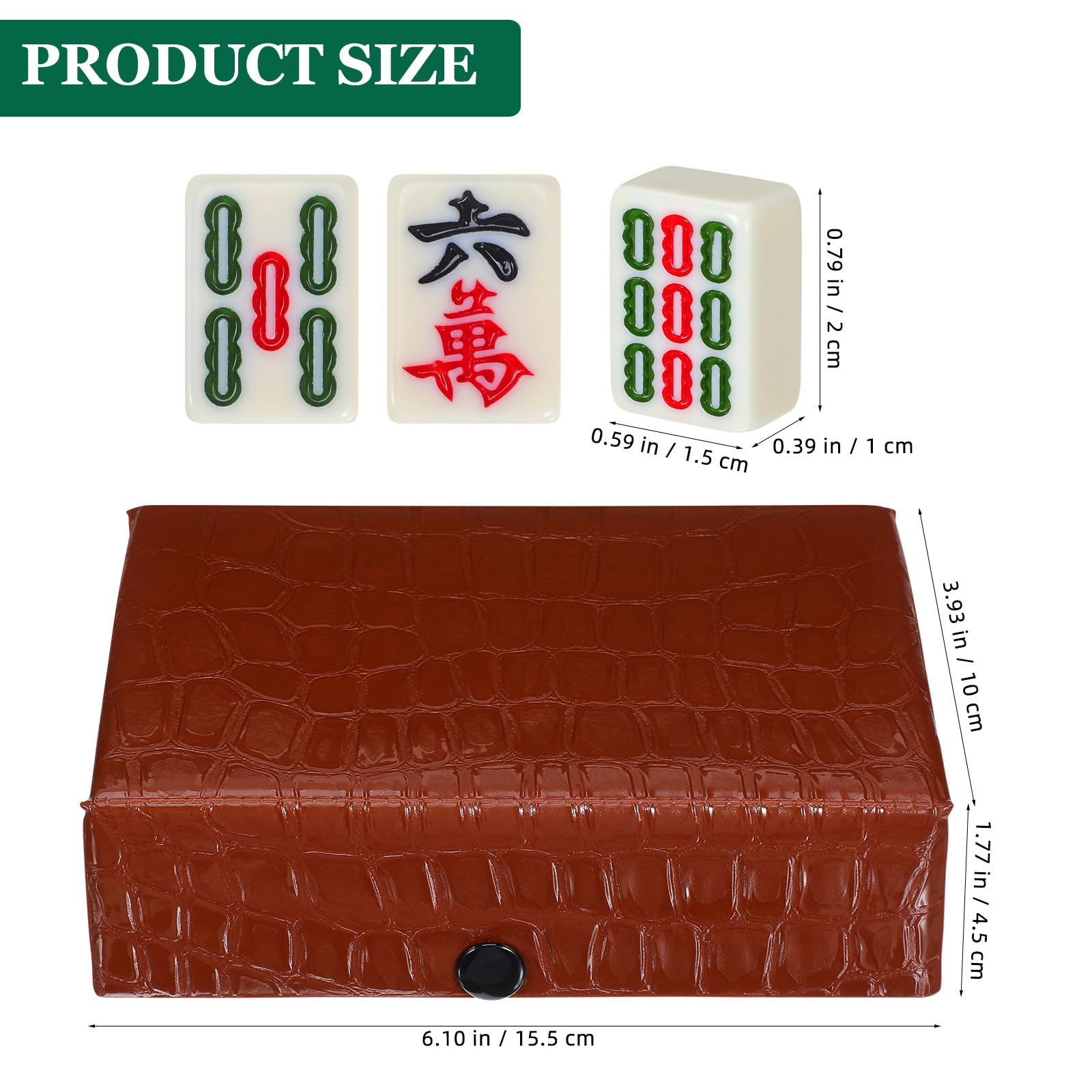 YARNOW 1 Set Tragbares Mini-Mahjong-Set, Komplettes Mahjong-steinset für Reisen Und Partys, Traditionelles Spiel für Unterwegs