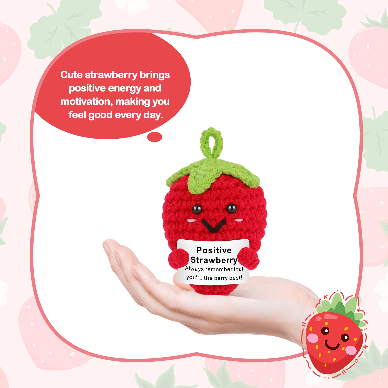 Positive Fragola Positiva Divertente Bambole Supporto Emotivo Portachiavi Regalo Unisex