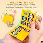 DLseego Cas de carte de jeu pour commutateur Lite/Switch/Sélecteur OLED, amour coeur brillant Reflective Gradient Switch Jeu carte mémoire Portable Storage avec 12 Fentes de cartes de jeu et 12 Micro SD Fentes de cartes - jaune