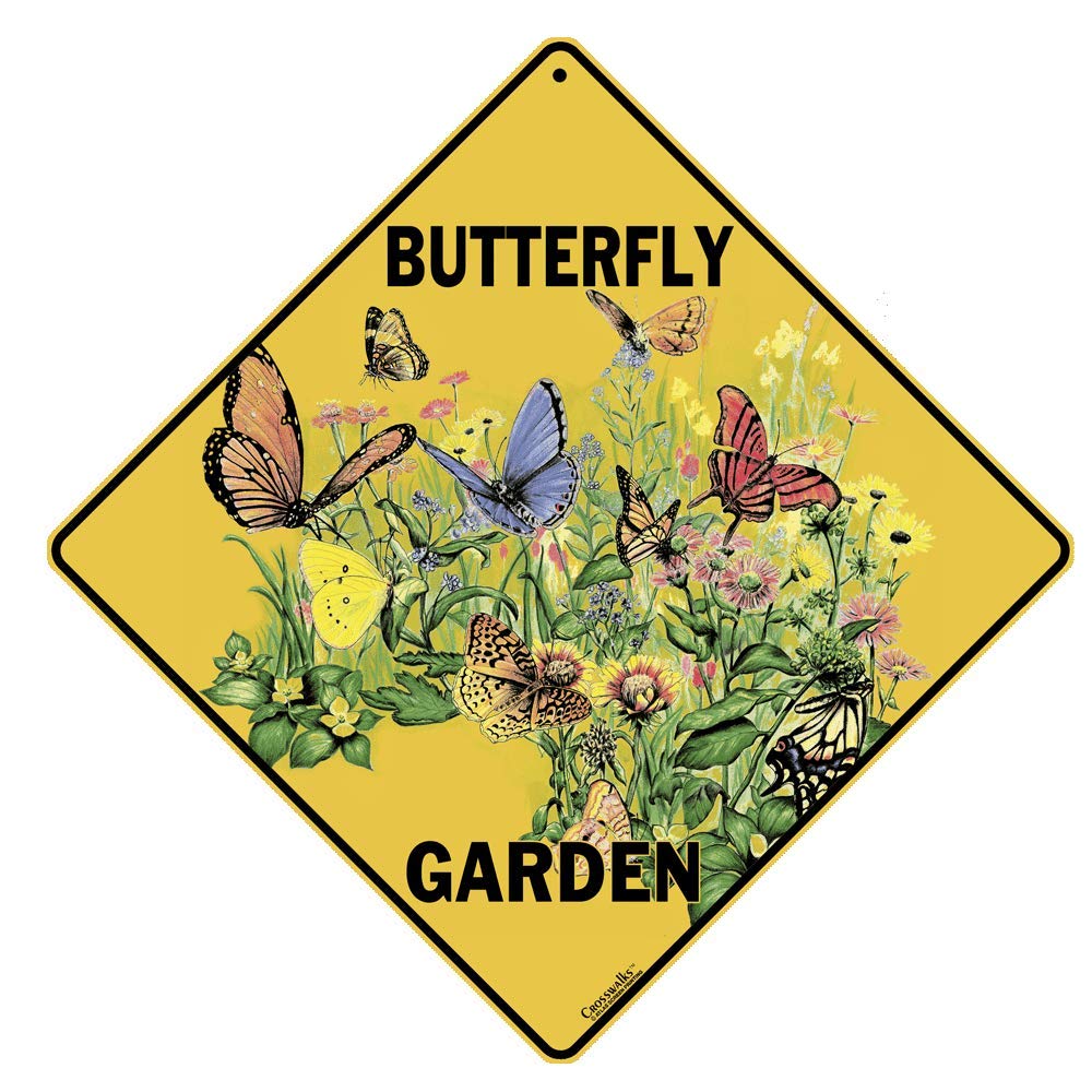 CROSSWALKS Butterfly Garden 12x12 Aluminum Sign X252
