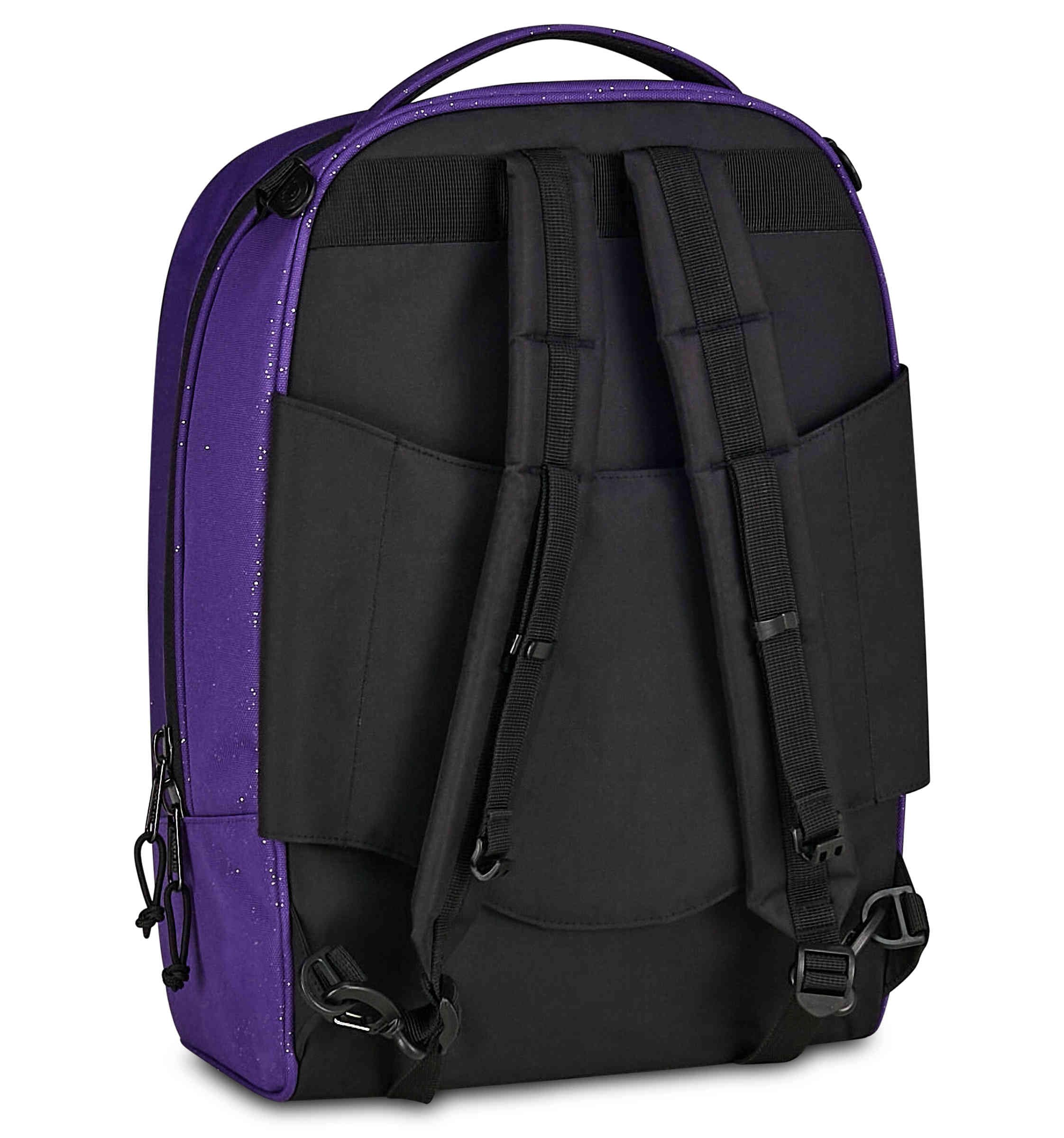 Invicta Trolley Scuola Plug Shine, Viola, 34 L, Effetto brillantini, Doppio Scomparto, Cross-over System, Tasca attrezzata, Scomparto porta pc, Tasca portaborraccia, Scuola media e superiore, Ragazza