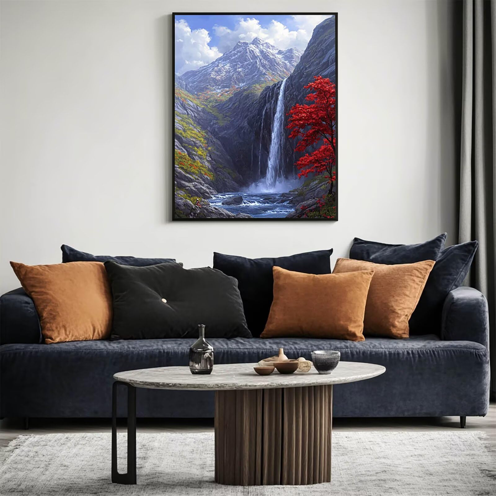 Malowanie po numerach, dla dorosłych, wodospad, zestawy do malowania po numerach, krajobraz, hobby dla dorosłych i kobiet, artykuły plastyczne, 100 x 13397 cm, sztuka ścienna, kolorowe płótno do