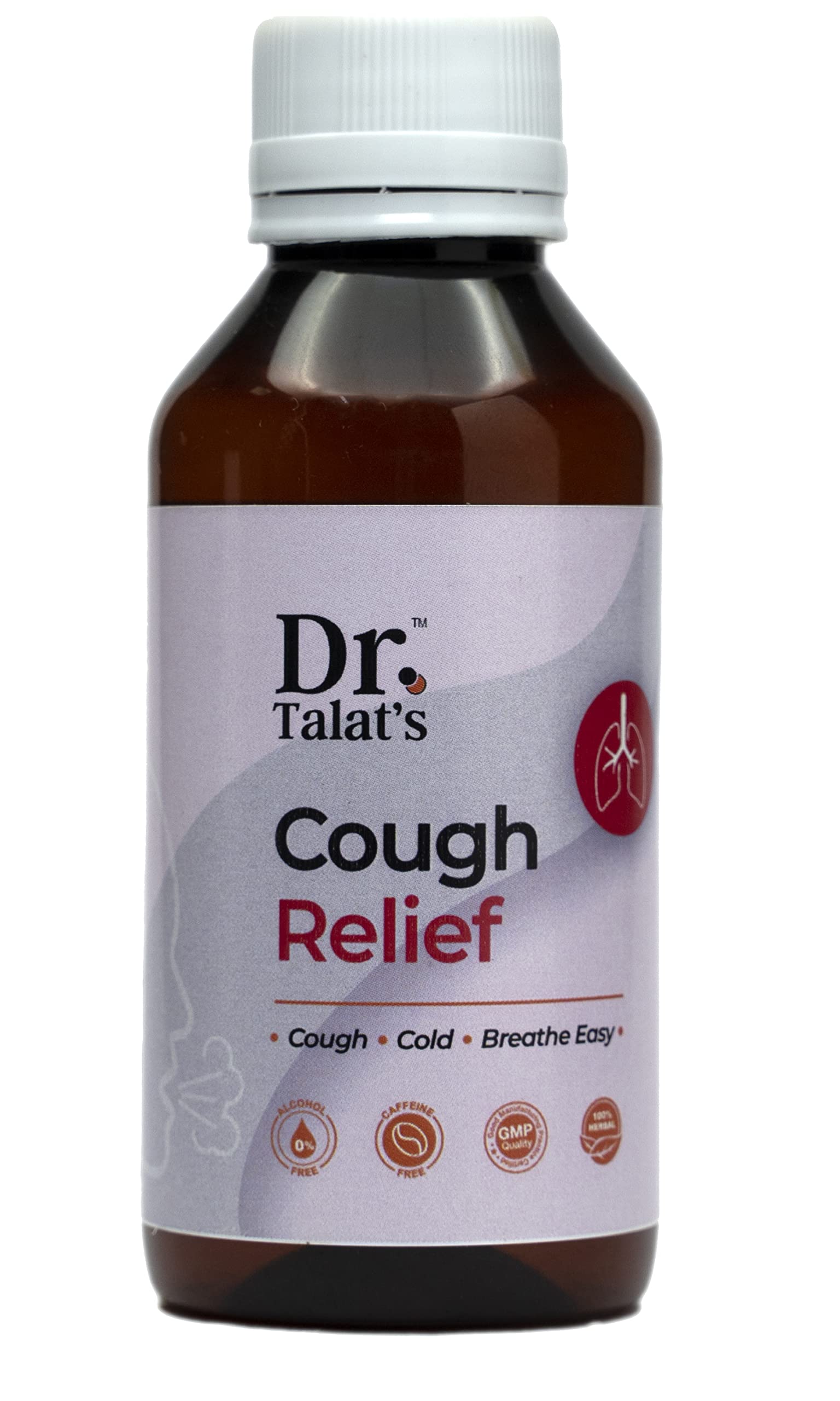 Dr Talat's Syrup for Cough relief & Repiratory relief | Cough Syrup | For All Types of Cough & Chronic Cough | Non-Drowsy | Non- Habit Forming | Non-alcoholic - 100 ML