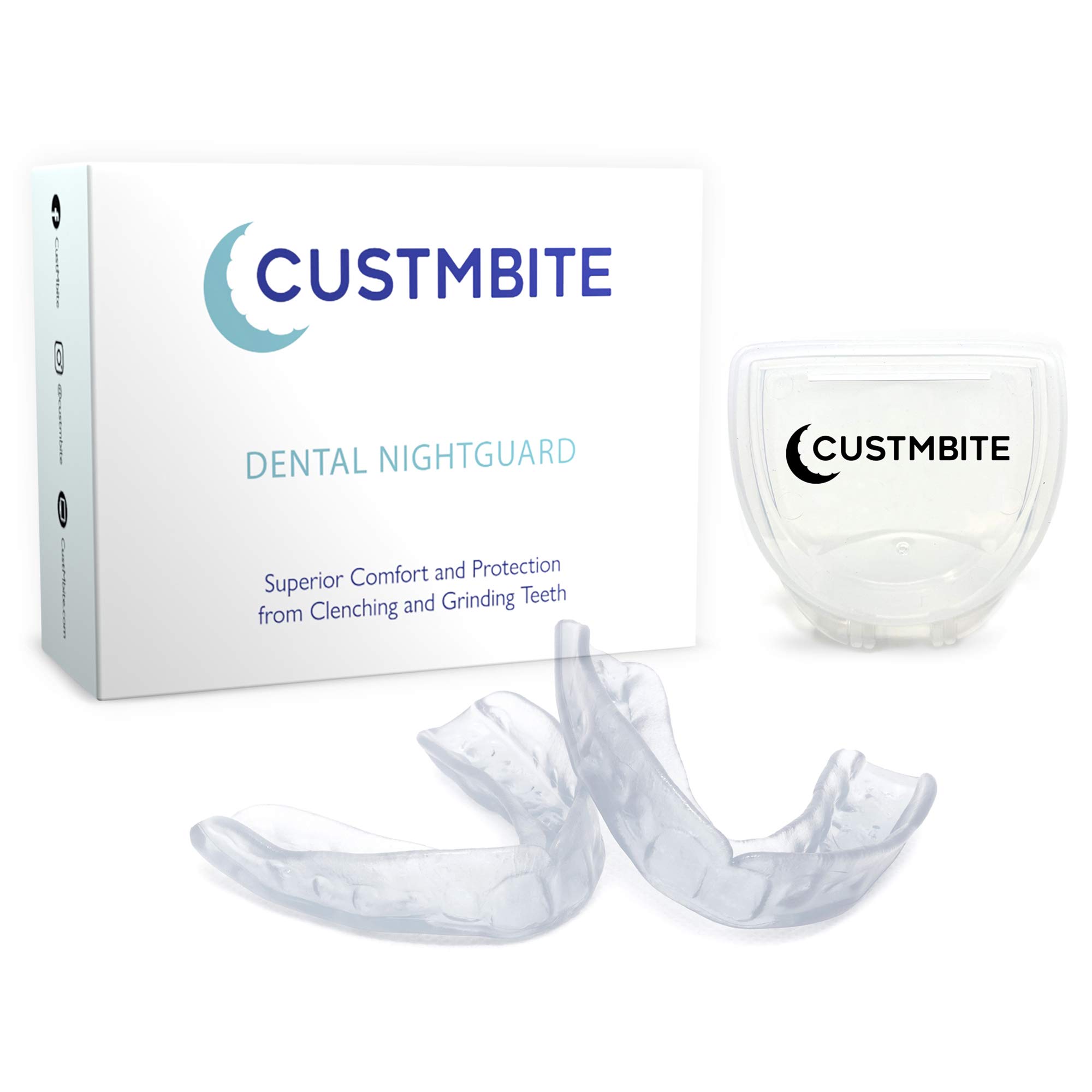CustMbite Nightguard for Teeth Grinding, Clear (2 Pack) Made in USA