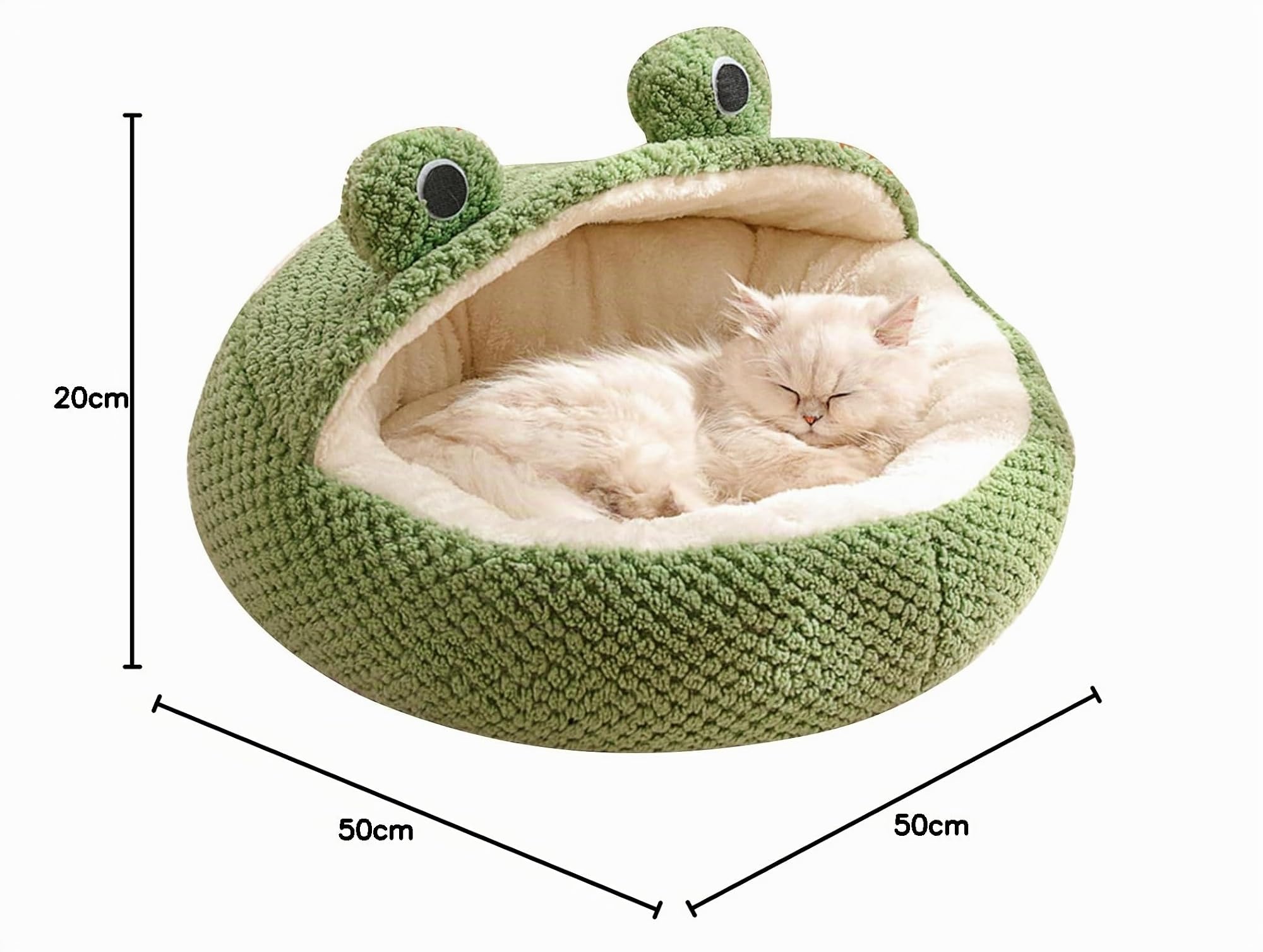 PETCUTE Cama para Gatos de Interior Con Fondo Antideslizante, Cálida y Suave, Cueva Con Almohada Acolchada Extraíble Lavable, Nido de Mascotas