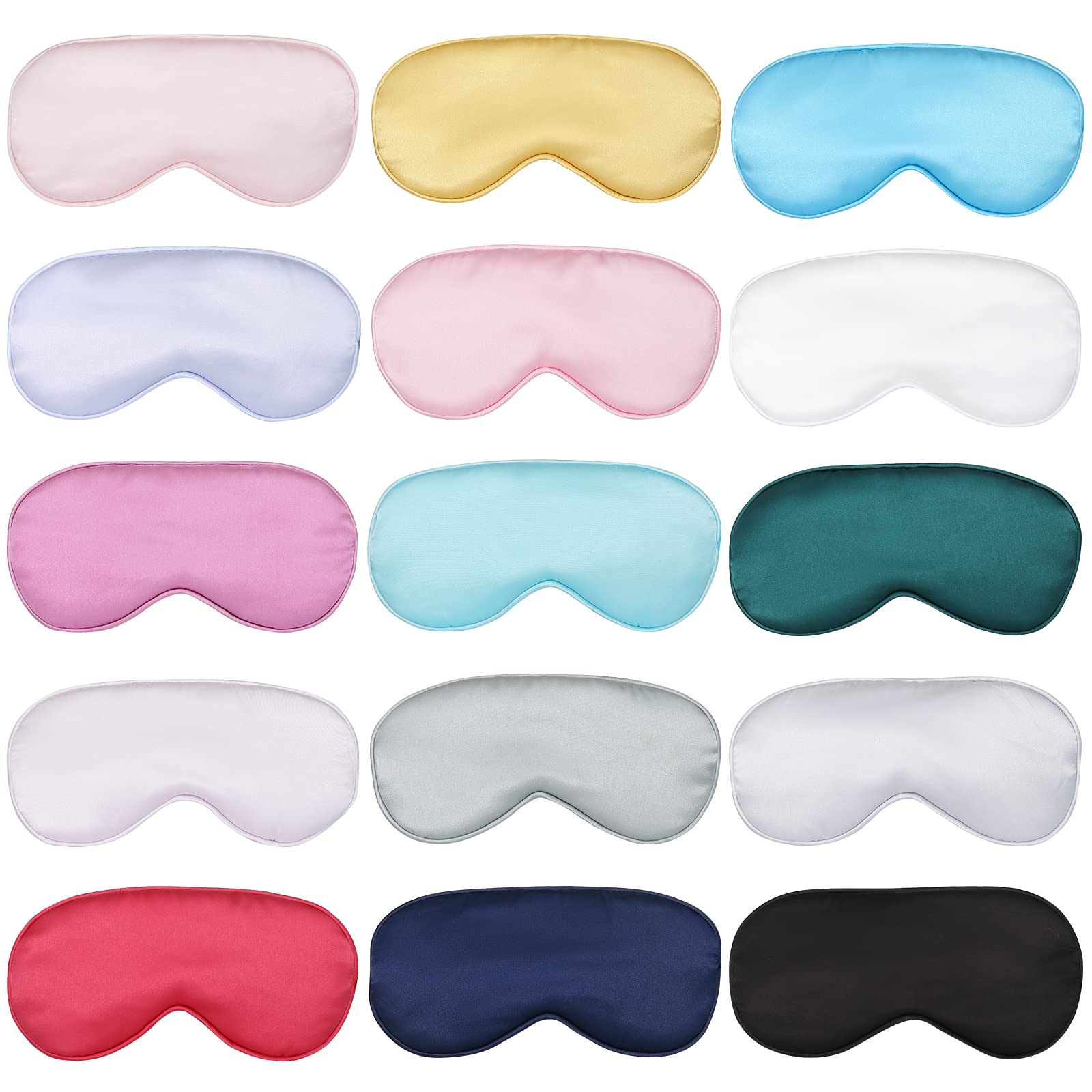 15pcs Sleep Mask for Sleeping-Adjustable Elastic Band Blackout Eye Mask Soft and Comfortable Eye Sleep Mask Suitable for
