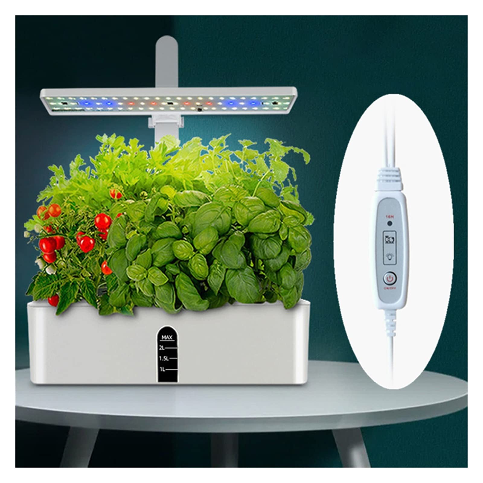 Tower Garden, di coltivazione da giardino Kit da giardino for erbe aromatiche da interno Temporizzazione automatica Luci di coltivazione a LED Pompa dell'acqua intelligente for vasi di fiori domestici