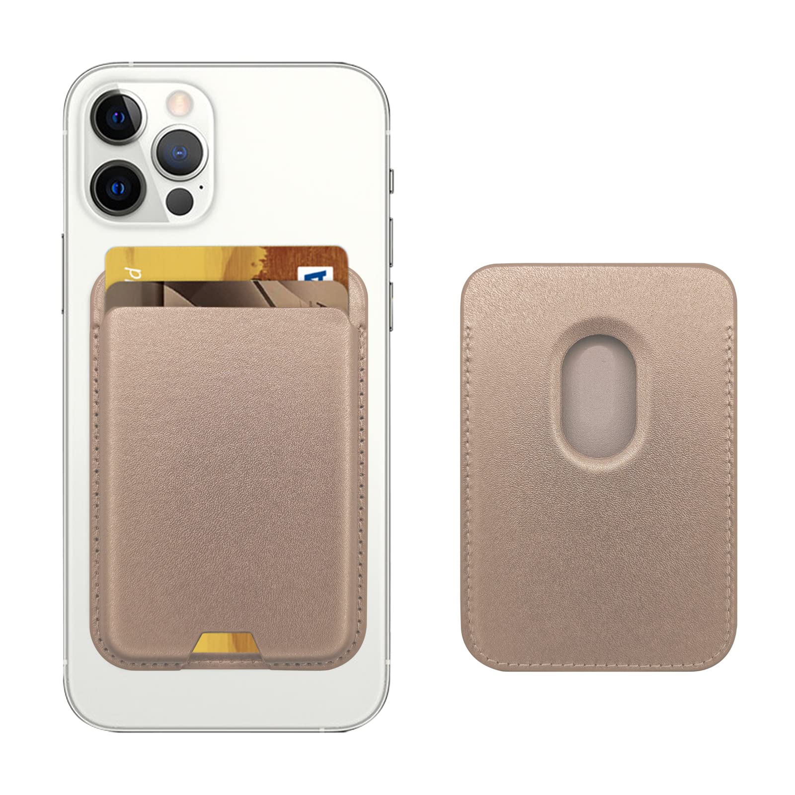Cartera magnética compatible con MagSafe para iPhone 17, 16, 15, 14, 13, 12 Pro Max Air Plus, soporte para tarjetas Mag 3, accesorios para teléfono celular Apple y funda, RoseG