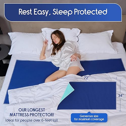 Miniatura 2 de Inspire Protector de colchón impermeable, lavable, acolchado y de color oscuro para ocultar manchas, de gran tamaño de 34 x 72 pulgadas, almohadilla