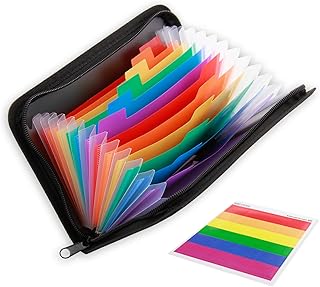 Clasificadores A6 Con Cremallera, Carpeta Archivadora Con 13 Compartimentos, Organizador de Documentos Acordeón Para Che...