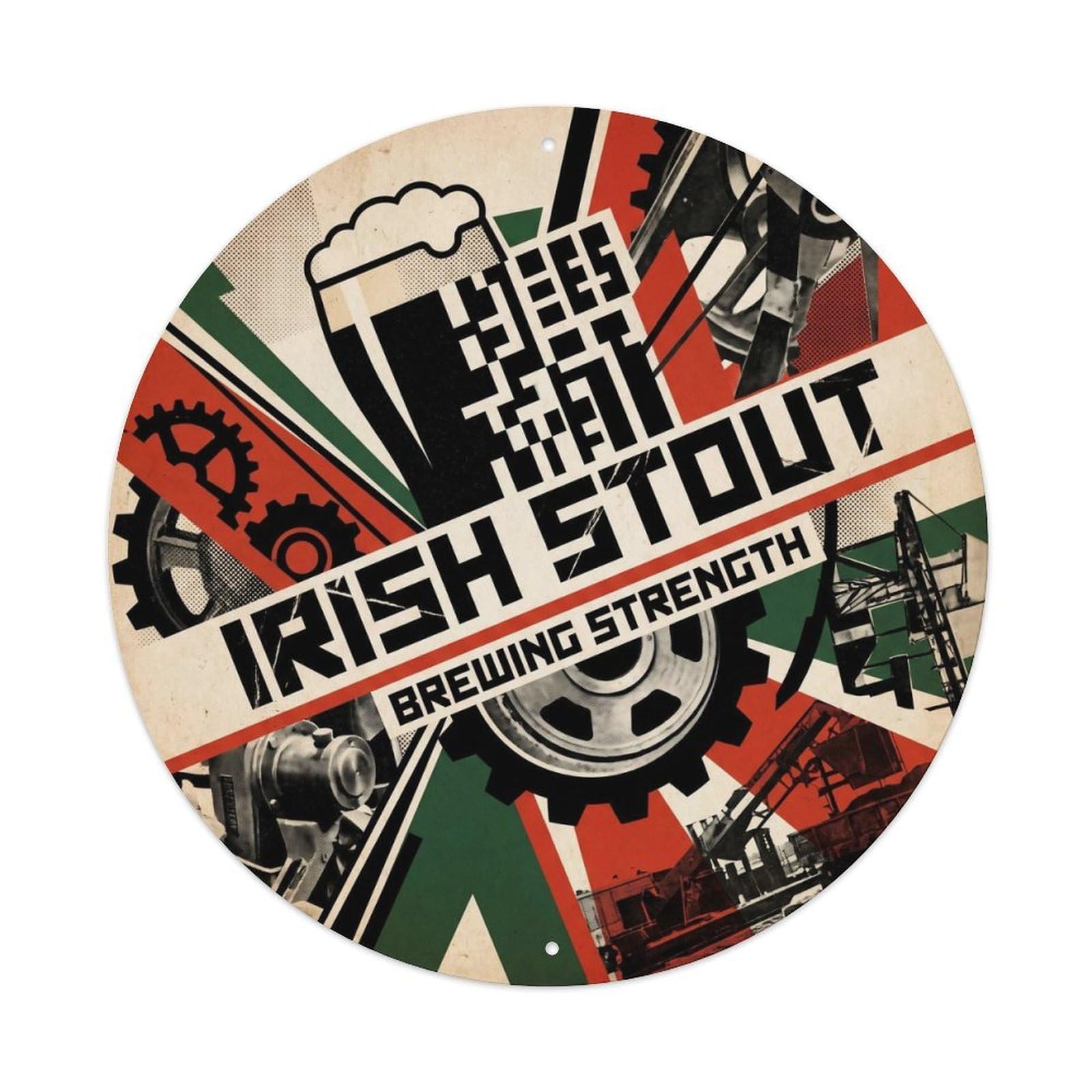 Rustic Irish Stout Beer Brewery Culture Farmhouse Brew Metal Tin Sign