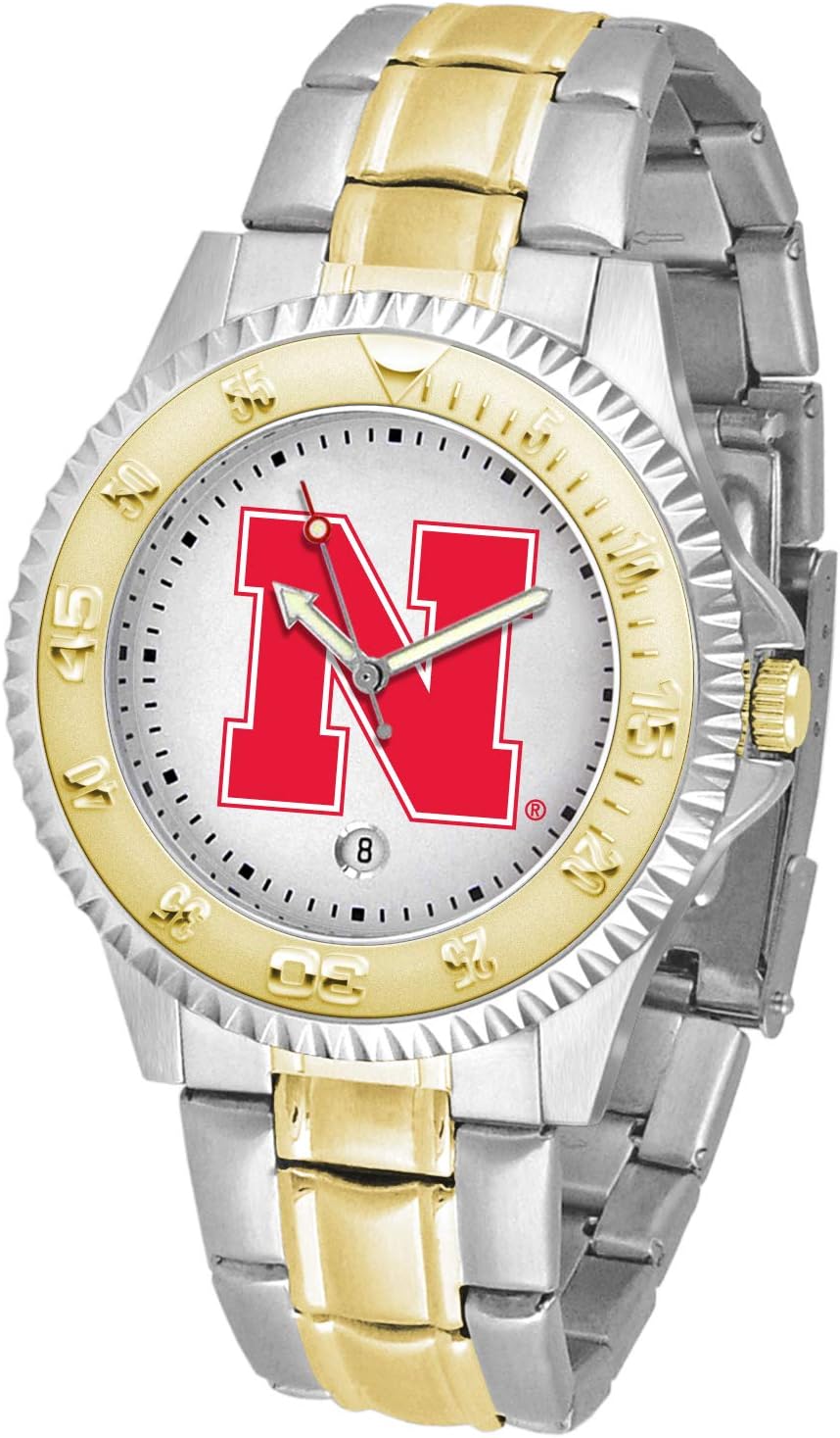 SunTime Nebraska Cornhuskers Men's Competitor Steel Watch Two-Tone Gold/Silver