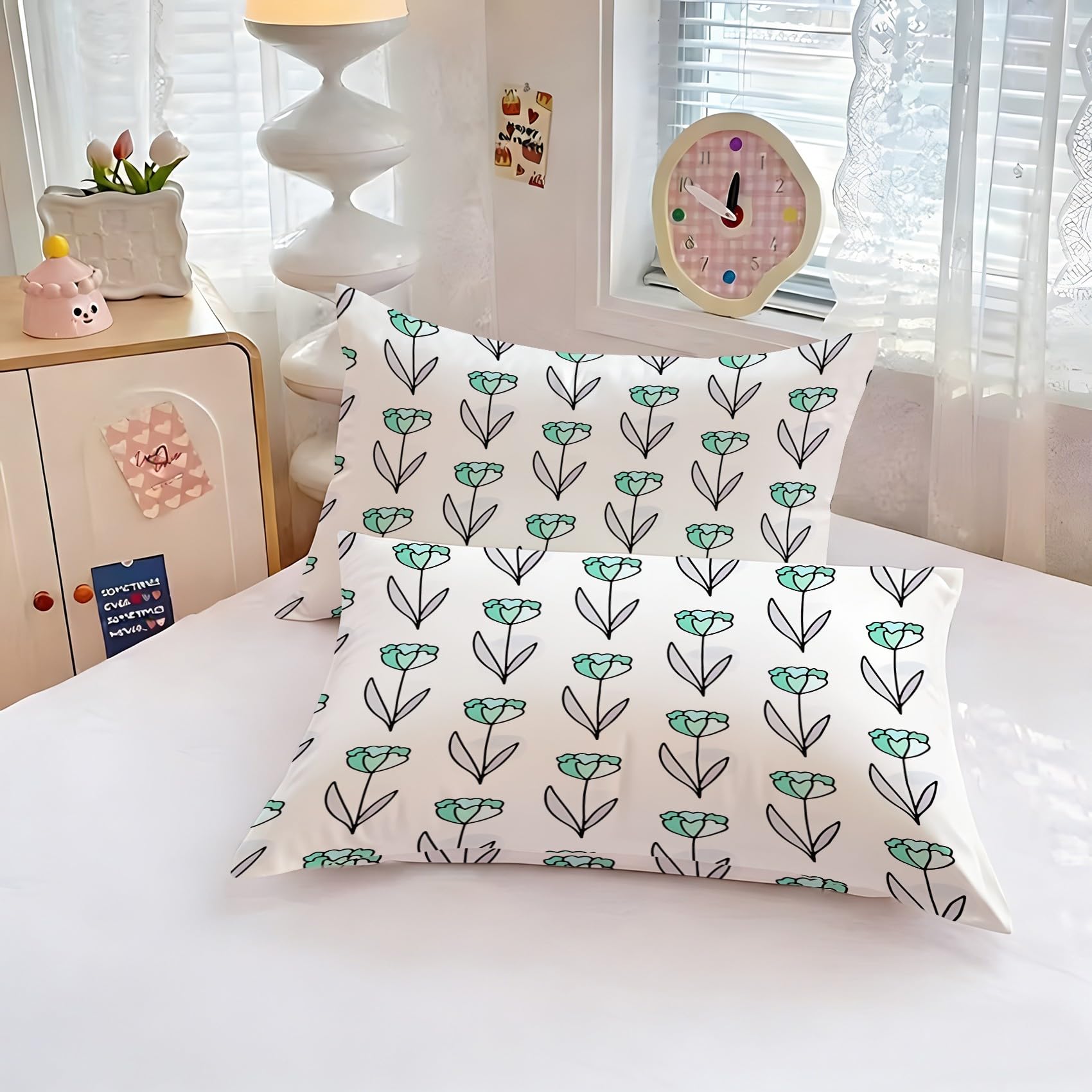 Tulipán Funda Nórdica Cama 105 Juego, Reversible Microfibra Juegos Cama Estilo Minimalista Funda Edredon 180×220 y 2 Fundas 50x75, con Cremallera, Apto Hombres y Mujeres HF1252