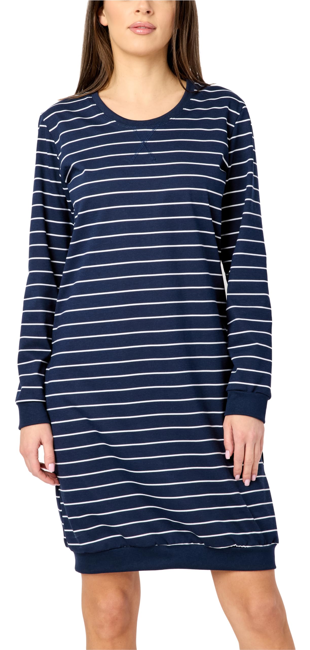 Merry Style Damen Nachthemd Langarm aus Baumwolle MS10-180