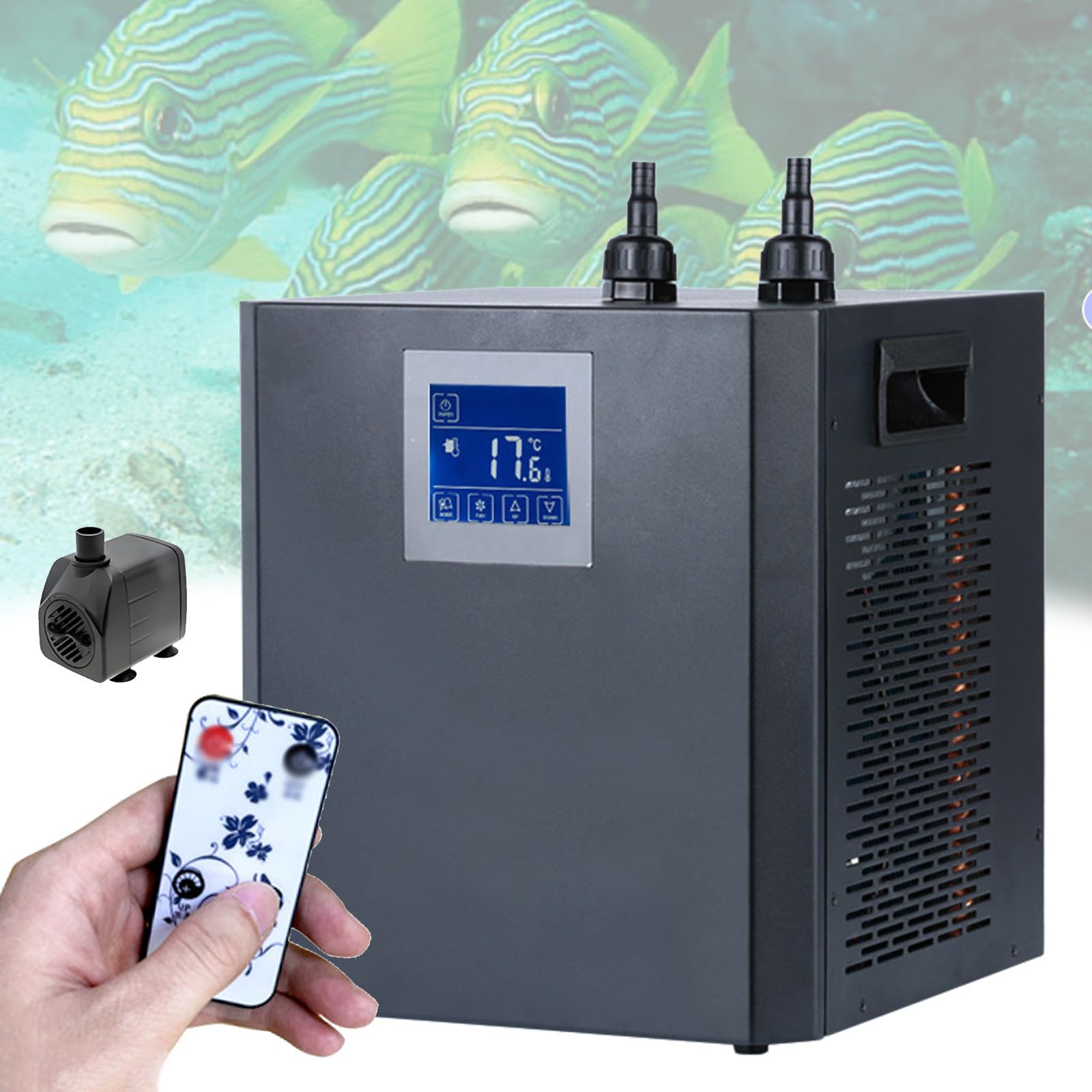 Refroidisseur d'eau pour aquarium eau douce et eau salée, réglable, avec télécommande tactile, convient pour axolotl et récif corallien