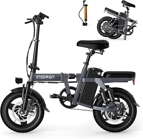 Bicicleta eléctrica A14  Bicicleta eléctrica premium para adultos con asistencia de pedal alimentada por IA, 9 amortiguadores, relación de freno del