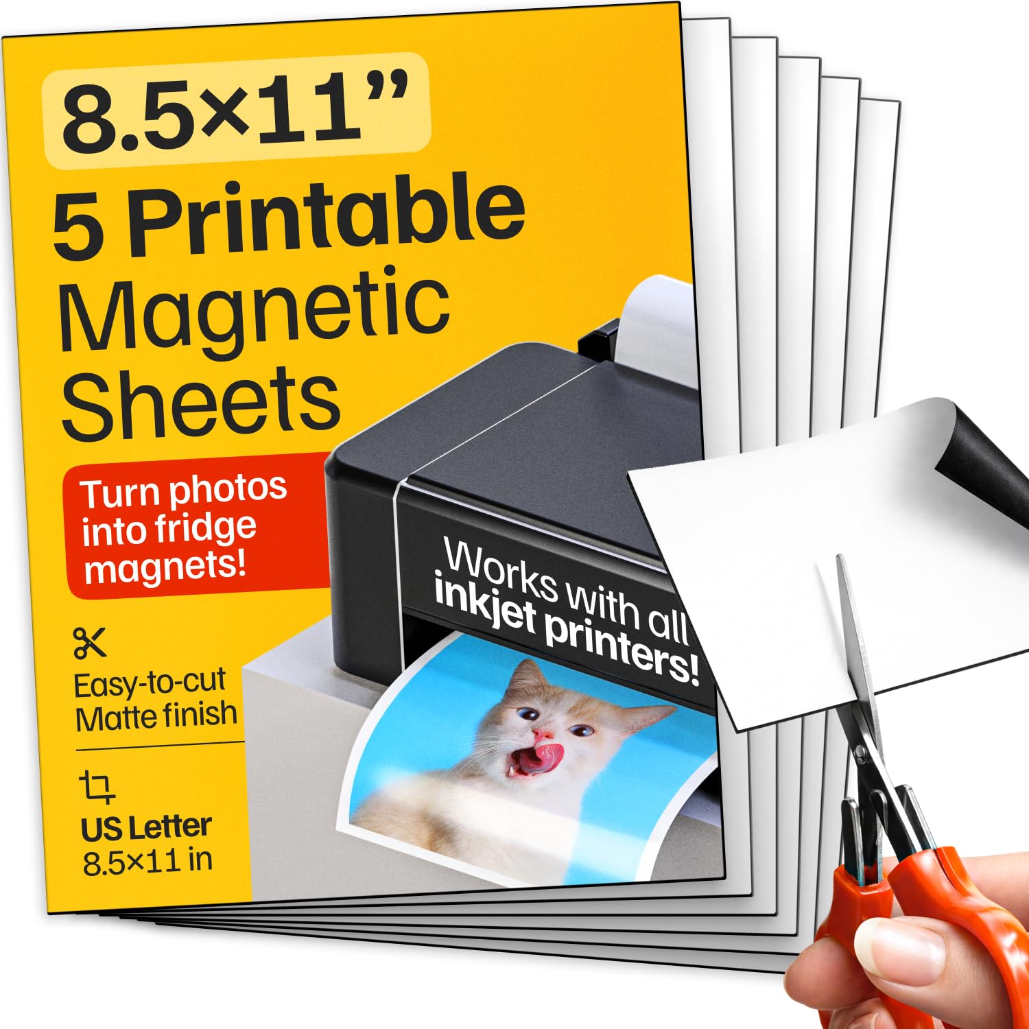 Amazon.com: Printable Magnetic Sheets 5 Pcs Matte (8.5