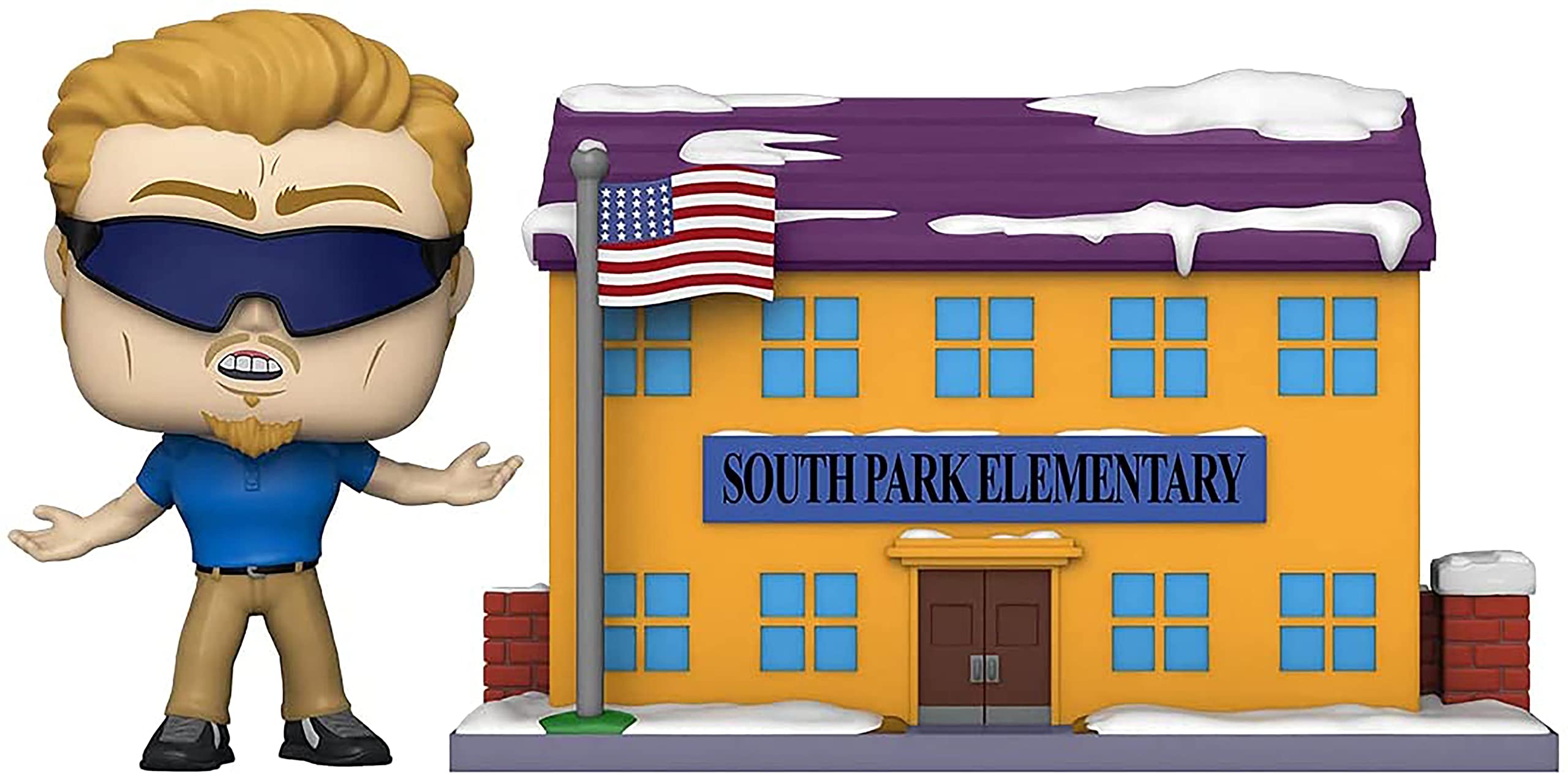 POP Funko Pop! Town: South Park - South Park Elementary w/ PC Principal, Multicolor, 51632