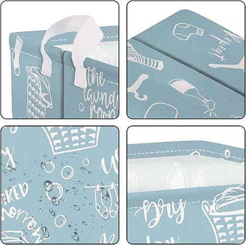 Miniatura 5 de Clastyle Canastas de almacenamiento bohemias azules de ojo turco Hamsa Moon para juguetes, ropa, dormitorio, cesta rectangular de mano de Fátima,