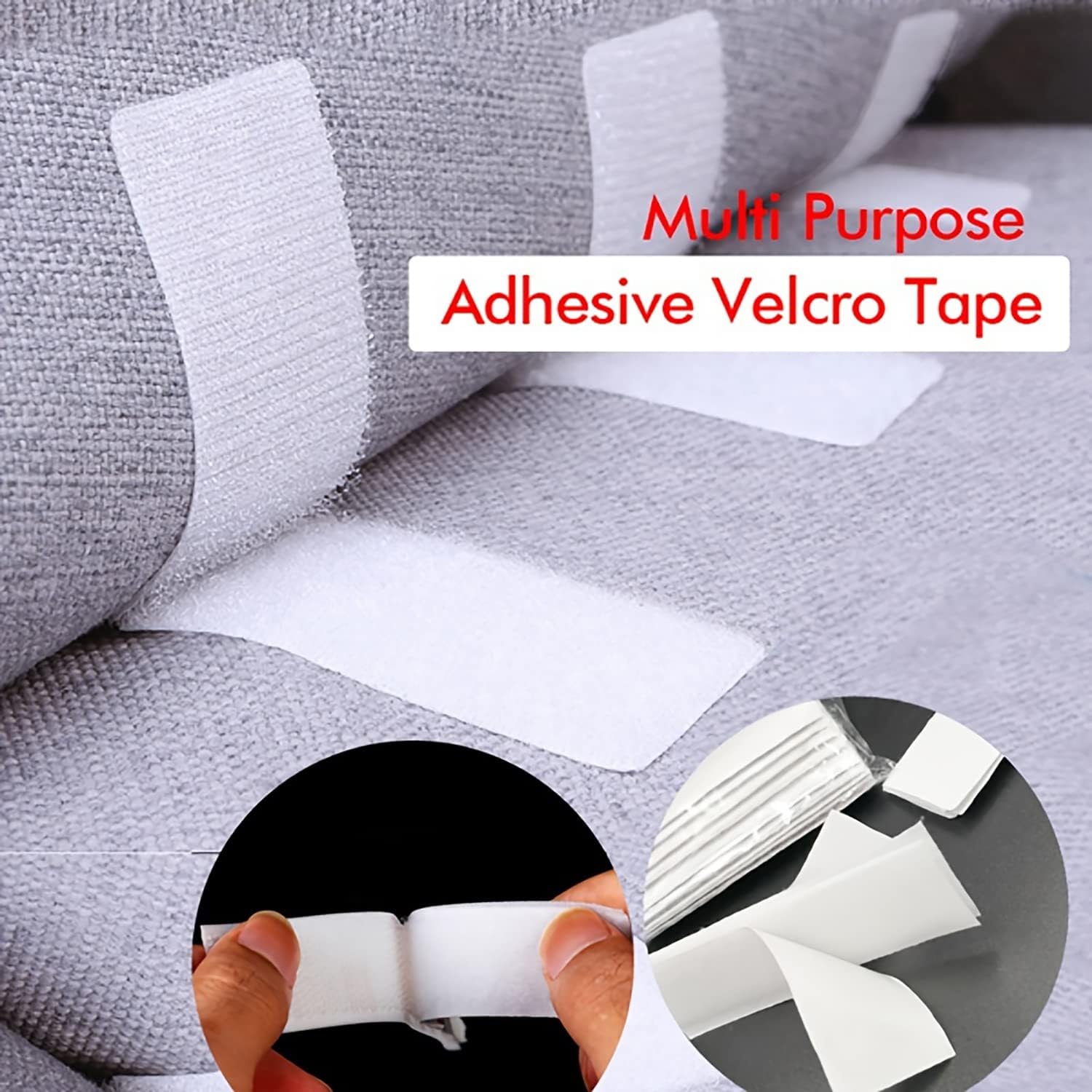 20 Sets Hook and Loop Strips with Adhesive - 1x4 Inch - Strong Back Adhesive Fasteners Tape for Home or Office Use Replaces Holes and Screws, White