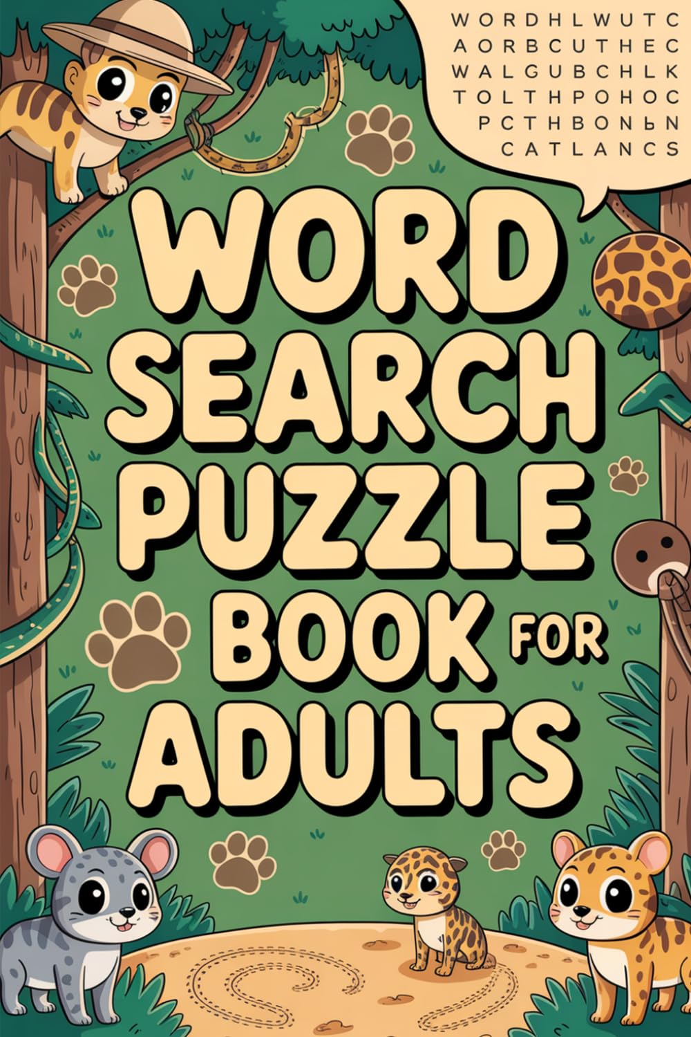 Word Search Puzzle Book for Adults: Relaxing Activity Companion for Grown-Ups with Creature Focus