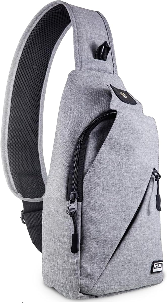 Bolsa bandolera de viaje Peak Gear. Bolso bandolera compacto | Más ligera y pequeña que una mochila | Etiqueta de identificación de objetos perdidos y encontrados de por vida