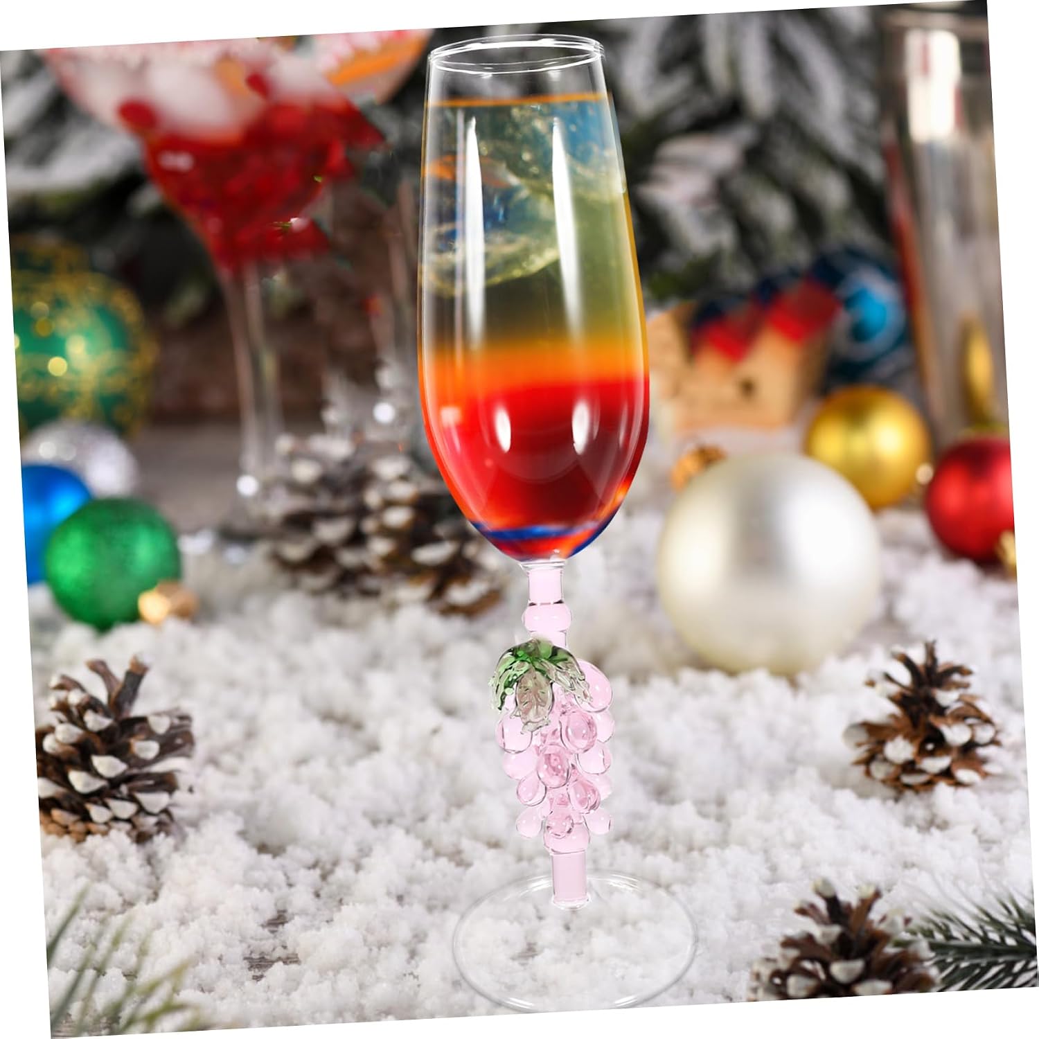Footed Grape Glass Goblet Wine Flute for Parties Decorative Functional