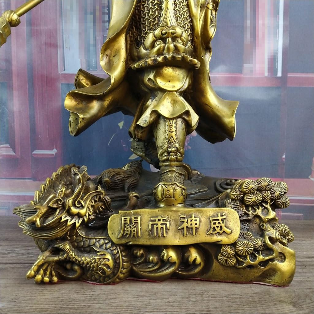 Figurka Buddy do wnętrz Guan Gong rzeźba mosiężna rzeźba rzemiosło biuro blat Feng Shui rzeźba dekoracja domu medytacyjna statua buddy rzeźba