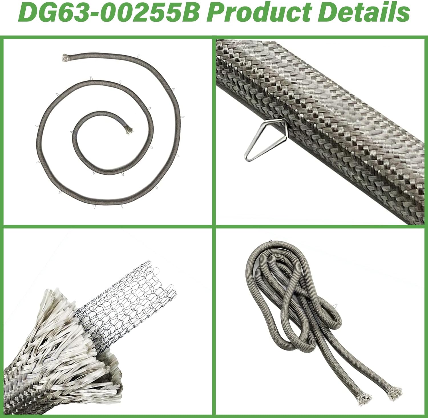 DG63-00255B Gas Range Oven Door Gasket Seal (86" Long/27 Mounting Clips) Compatible with Samsung, Replacement DG63-00255A 3554990 AP5653446 PS5576952 EAP5576952