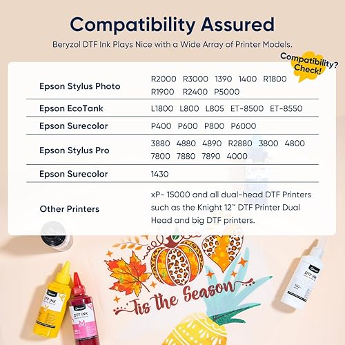 Miniatura 5 de Premium DTF Tinta Blanca 1000ML DTF Kit de conversión de tinta de transferencia, recarga de tinta DTF para Epson ET-8550, L1800, L800, R2400, P400,