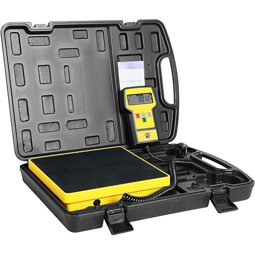 220 LBS HVAC Freon Scale High Precision Charging Refrigerant Scale Weight Scale with Portable Case for All Refrigerant Recovery Tanks